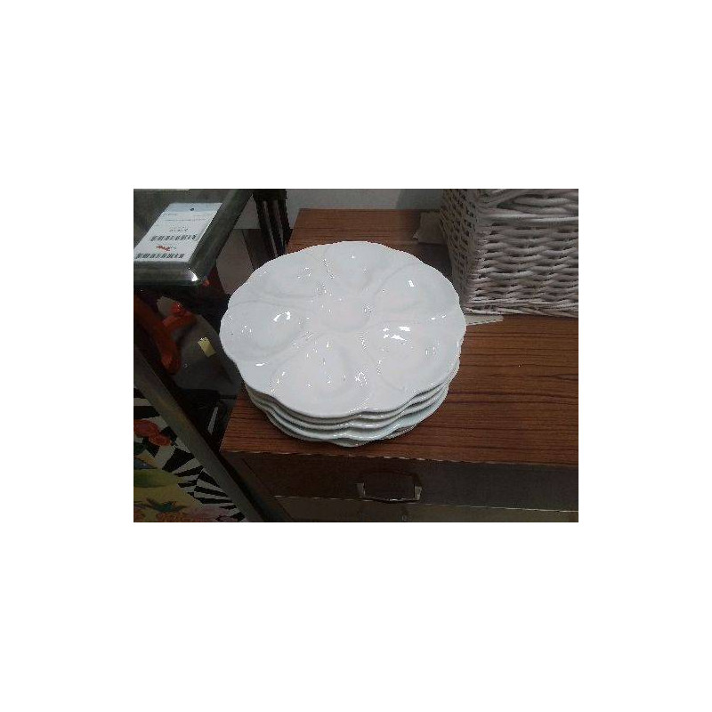 LOT 6 ASSIETTES À HUÎTRES BLANCHES 