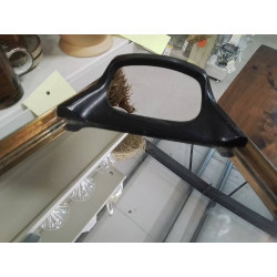 PLATEAU ART DECO METAL DORE POIGNES NOIRES