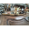 PLATEAU ART DECO METAL DORE POIGNES NOIRES