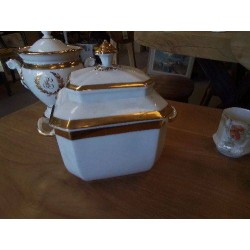 SUCRIER ANC PORCELAINE BLANC DORE