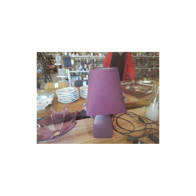 LAMPE CHEVET VIOLETTE PIED CERAMIQUE STYLE  VASE