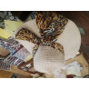 CHAPEAU FEMME PAILLE ROND GM NOEUD MOTIF TIGRE