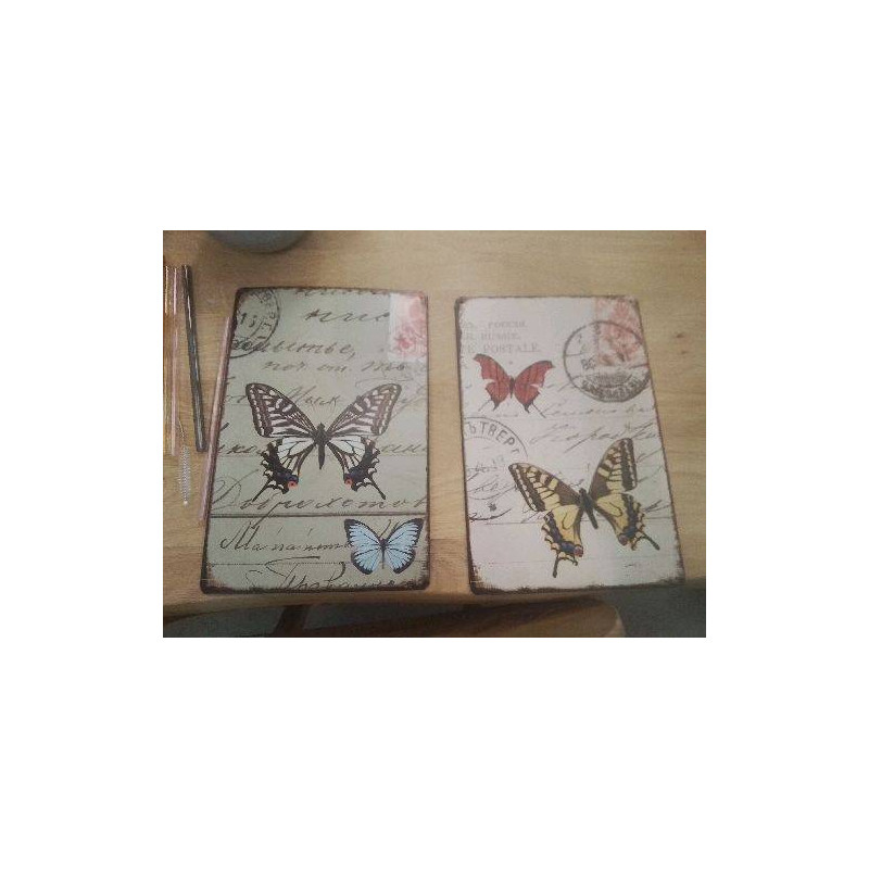 PLAQUE DECORATIVE METAL PAPILLON