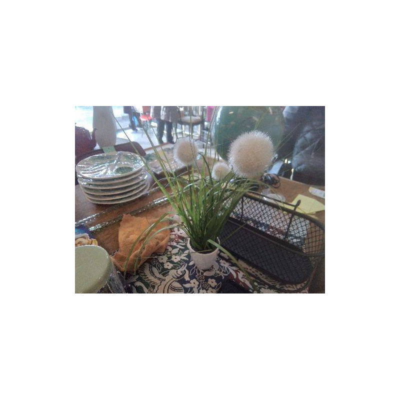 DECO FAUSSE HERBE A CHAT BOULE EN POT