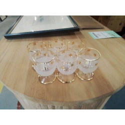 LOT 6 VERRES PM DORÉS GIVRÉ 