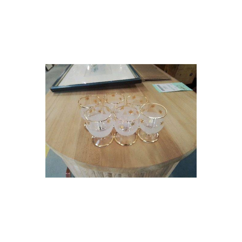 LOT 6 VERRES PM DORÉS GIVRÉ 