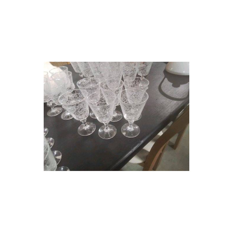 LOT 11 VERRES MM GRAVÉS BLANC