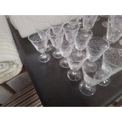 LOT 10 VERRES PM GRAVÉS BLANC