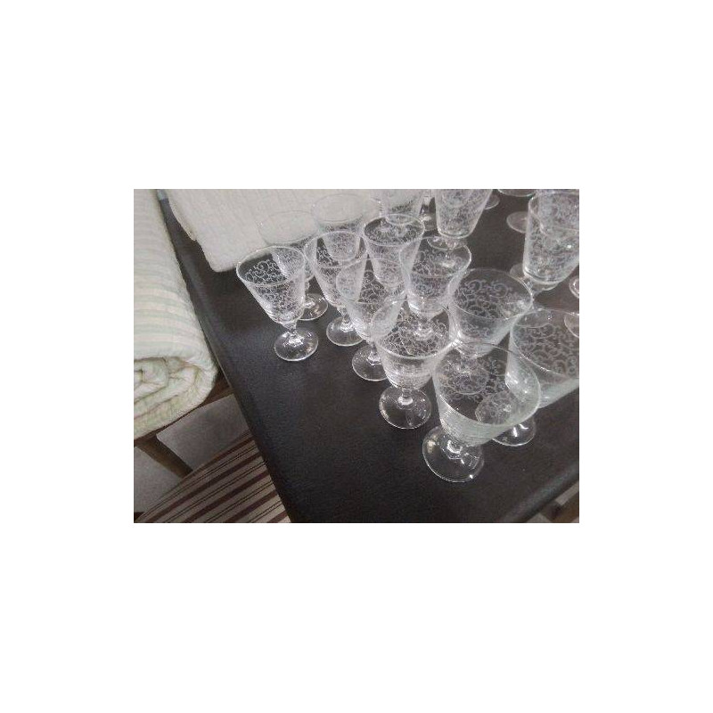 LOT 10 VERRES PM GRAVÉS BLANC