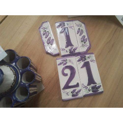 NUMERO FAIENCE LAVANDE