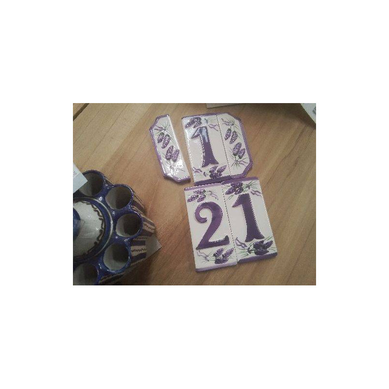 NUMERO FAIENCE LAVANDE