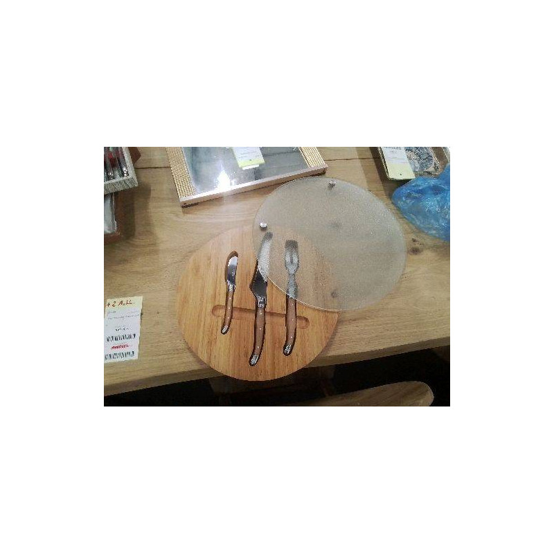 ENSEMBLE PLATEAU FROMAGE COUTEAUX LAGUIOLE