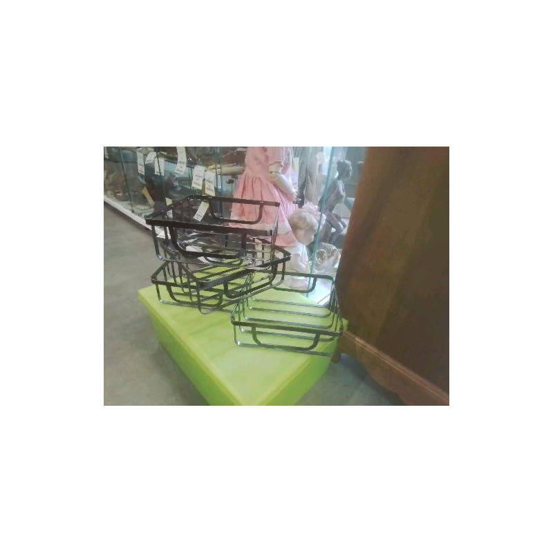 LOT 4 RANGEMENTS METAL NOIR PM