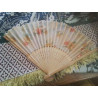 EVENTAIL BOIS BAMBOU FLEURSET TISSU