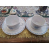 DUO DEJEUNER GRANDES TASSES ET SOUCOUPES BALMAIN BLC MOTIF BLEU