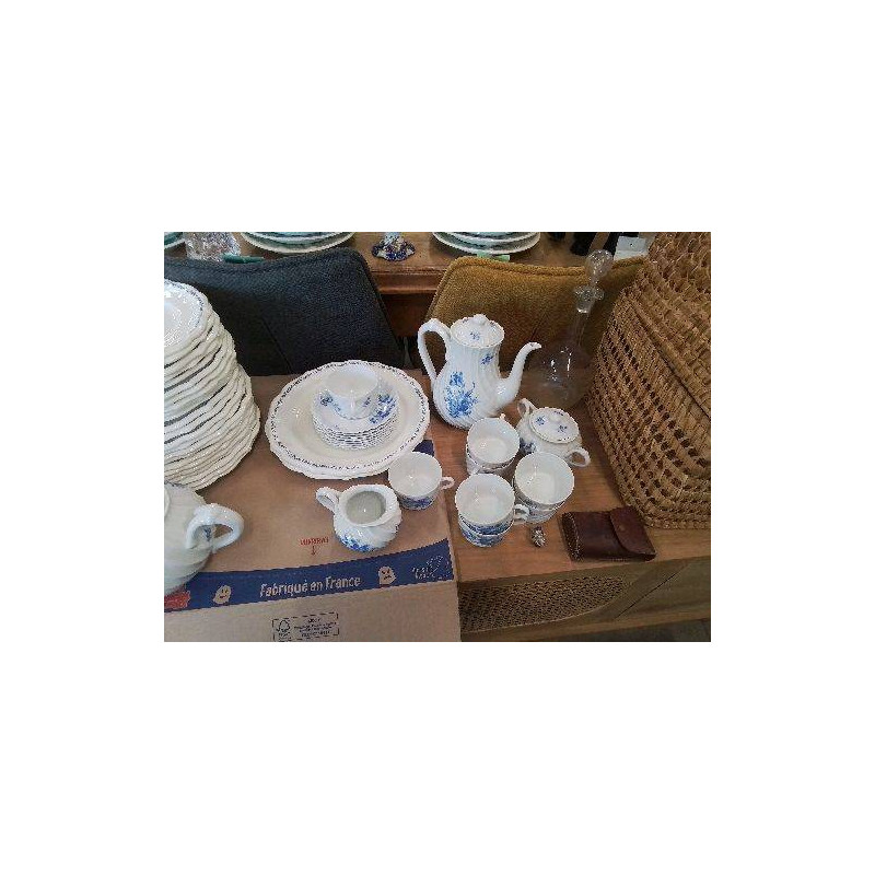 SERVICE CAFE HAVILAND FLEURS BLEUES