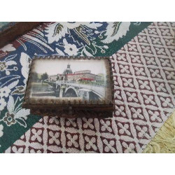 ANCIENNE BOITE A BIJOUX MIROIR COFFRET REGULE SUR PIEDS