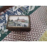 ANCIENNE BOITE A BIJOUX MIROIR COFFRET REGULE SUR PIEDS