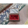 ANCIENNE BOITE A BIJOUX MIROIR COFFRET REGULE SUR PIEDS