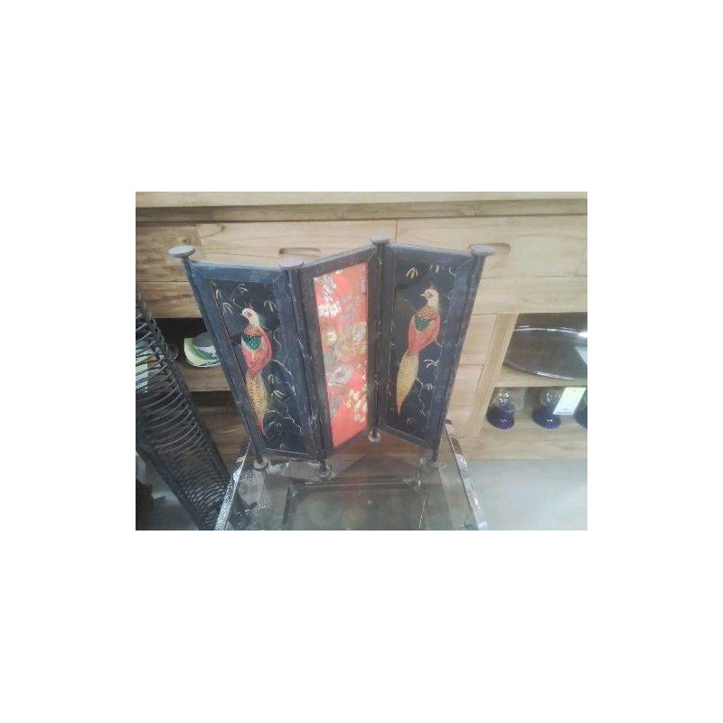 PANNEAU VERRE TRIPTYQUE OISEAUX VERRE