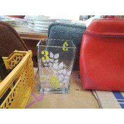 VASE RECTANGULAIRE PEINT VERRE