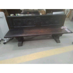 BANC BRETON BOIS SCULPTÉ 