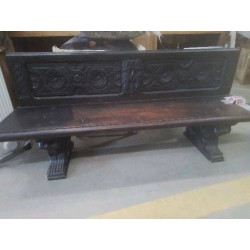BANC BRETON BOIS SCULPTÉ 