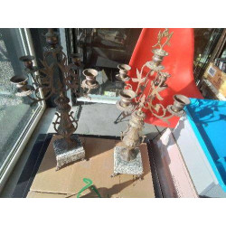 PAIRE DE CANDELABRES METAL...