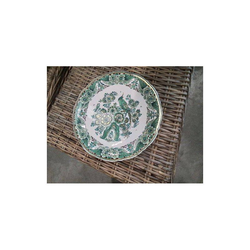 ASSIETTE BLC VERT OISEAU DELFT GREEN