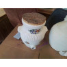 VINAIGRIER CERAMIQUE AVEC 2 BOUCHONS LIEGE PORCELAINE PARIS