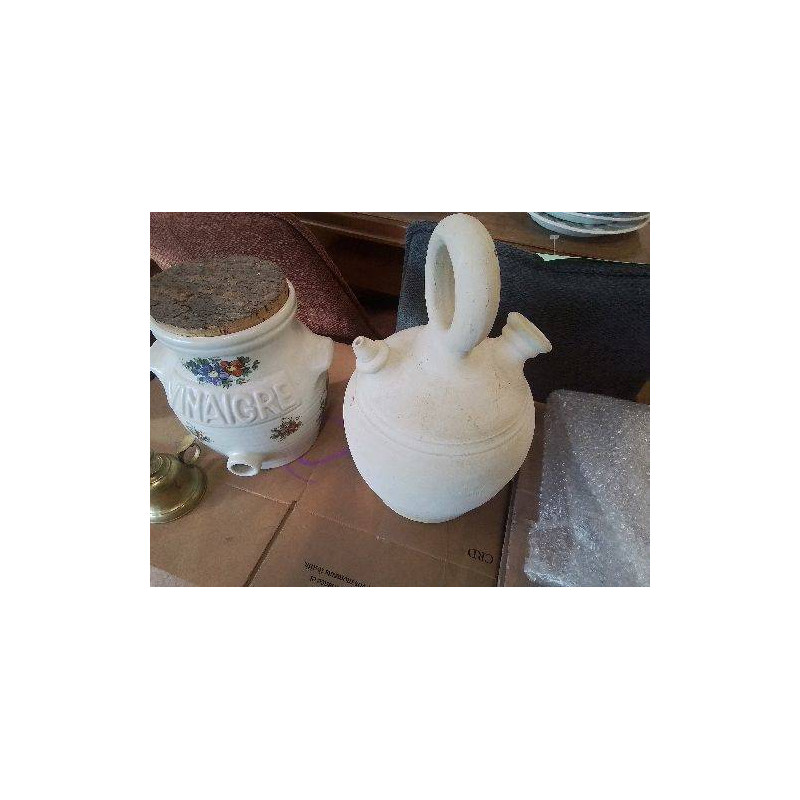 CRUCHE GARGOULETTE POTERIE ECRUE