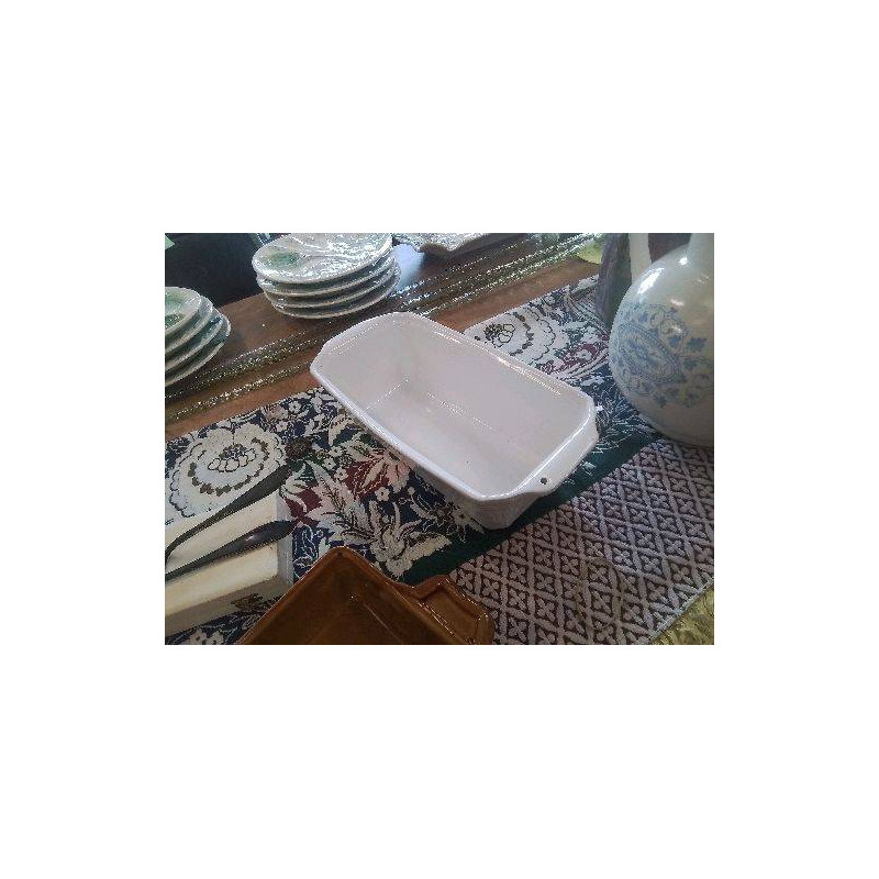 PLAT TERRINE RECT BLC ÉMAILLÉ 