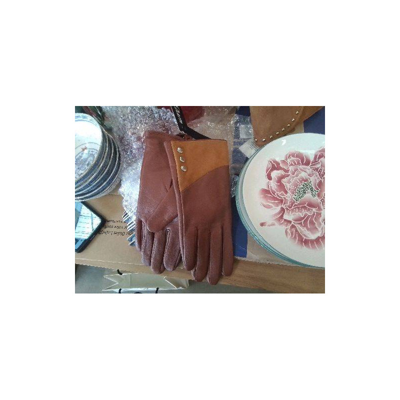 GANTS ETAM TAILLE M CUIR MARRON CAMEL