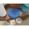 VIDE POCHE VERRE PRESSÉ BLEU FLEURS