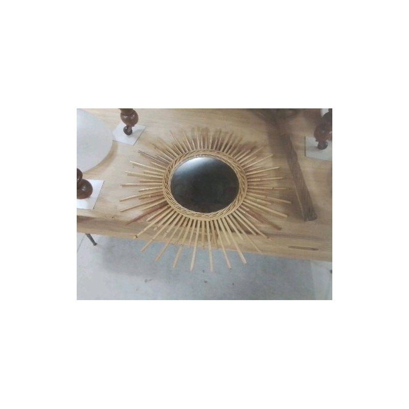 MIROIR SOLEIL BAMBOU VINTAGE 