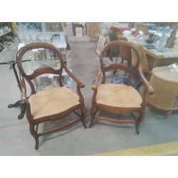 FAUTEUIL ANCIEN  PAILLE BOIS