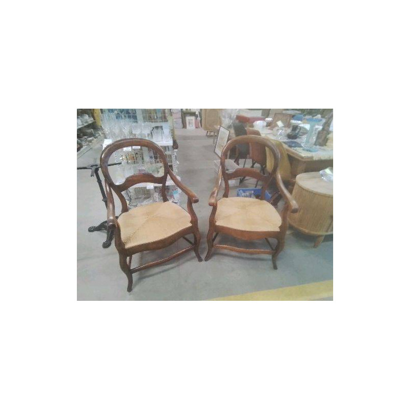 FAUTEUIL ANCIEN  PAILLE BOIS