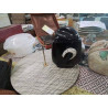 SUCRIER VINTAGE CERAMIQUE NOIRE FER A CHEVAL MADE IN FRANCE