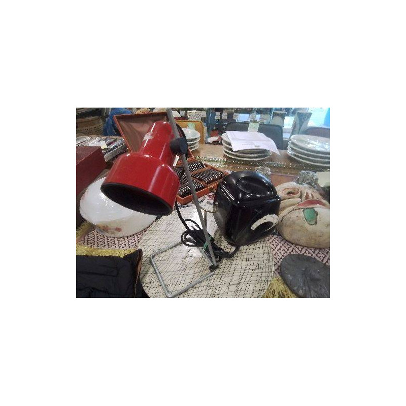 PETITE LAMPE DE BUREAU ROUGE VINTAGE METAL