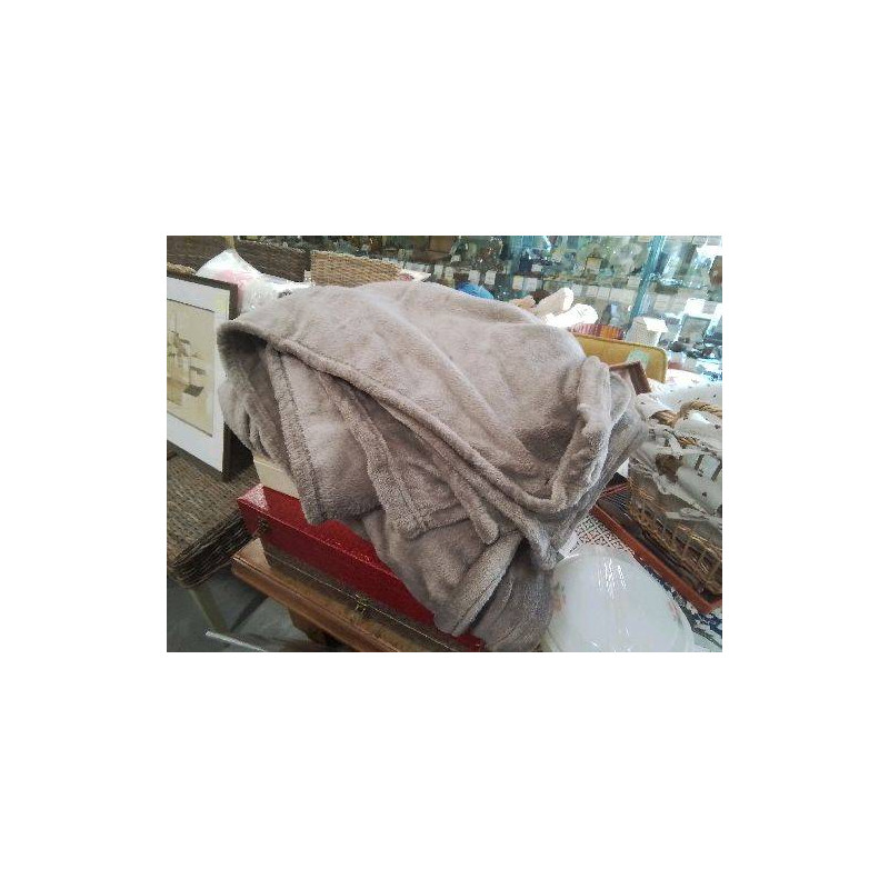 DESSUS DE LIT PLAID FAUSSE FOURRURE GRISE