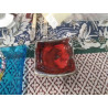PETIT VIDE POCHE CARRE ROUGE POTERIE EMAILLEE