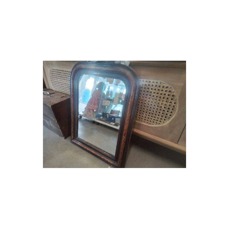 MIROIR VINTAGE ARRONDI TROMPE L OEIL SUR MOULURE