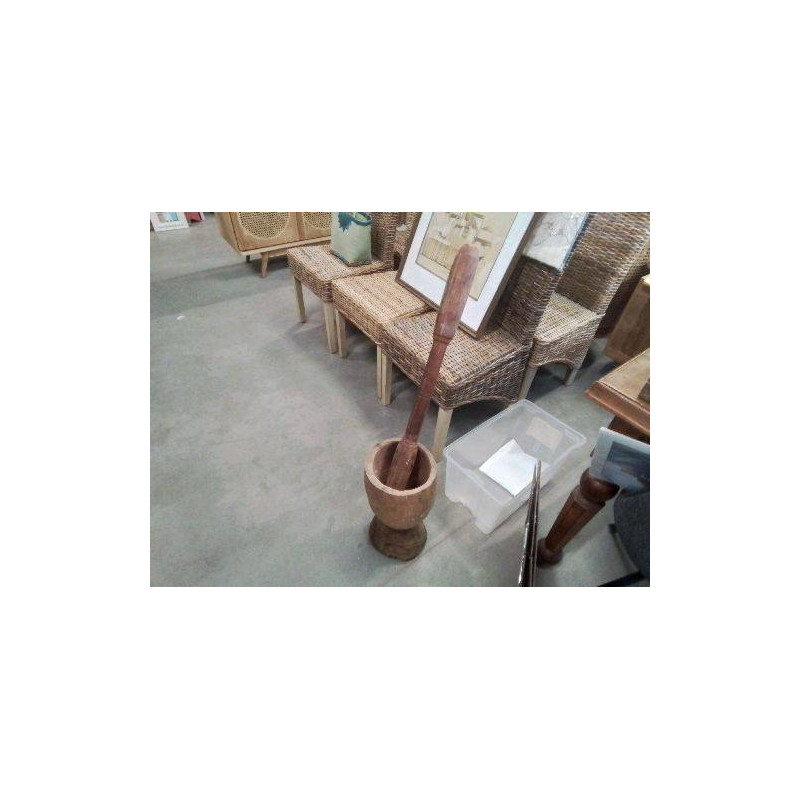 TRES GRAND PILON ET MORTIER BOIS