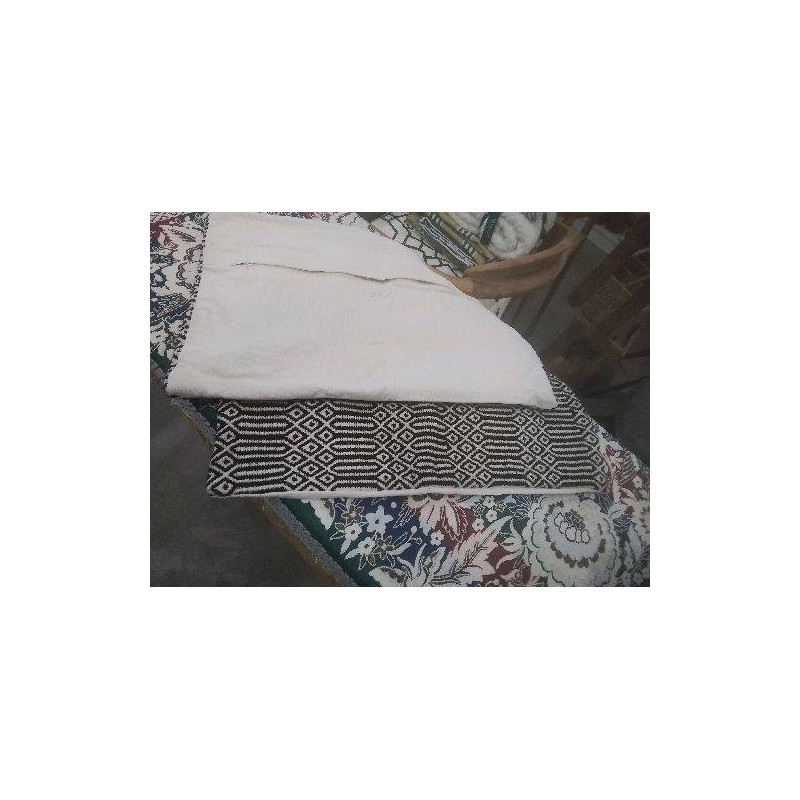HOUSSE DE COUSSIN RECT BEIGE NOIR LIN