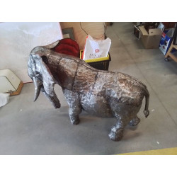 ELEPHANT METAL RECYCLE  85*115 CM