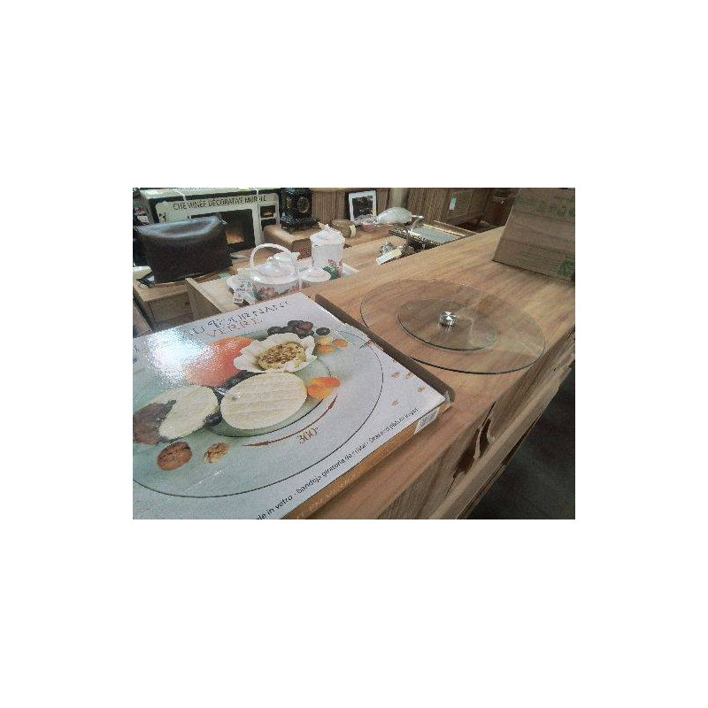 PLATEAU DE SERVICE VERRE TOURNANT