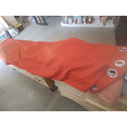 PAIRE DE RIDEAUX ORANGE VIF...