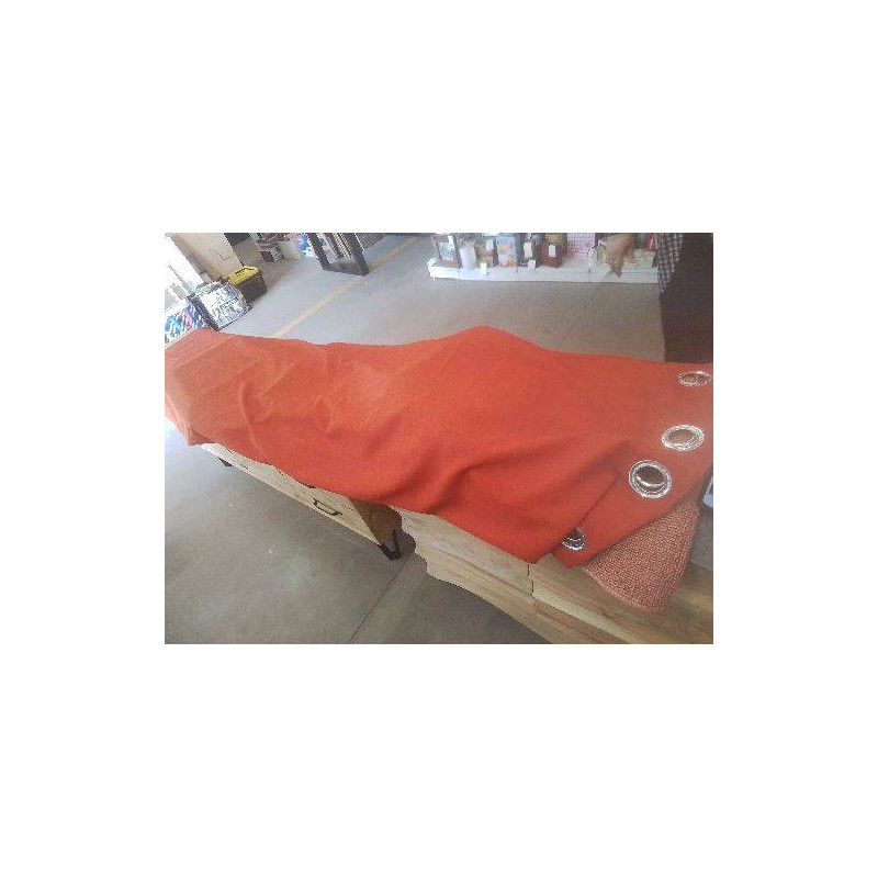 PAIRE DE RIDEAUX ORANGE VIF A OEILLETS 140X240