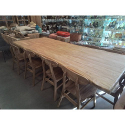 10/TABFAT-TABLE TECK FATBOY PIED METAL 280*100*77CM - PLATEAU 8 CM
