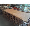 10/TABFAT-TABLE TECK FATBOY PIED METAL 280*100*77CM - PLATEAU 8 CM